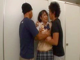 Nippon teen fuck fest in public toilet XXX.